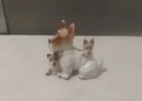 Figurka porcelanowa PRL pies z dwoma szczeniakami  Steatyt Katowice — ujęcie 2