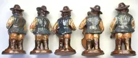 Figurki ceramiczne Wiejscy muzykanci 5 szt. Władysława Prucnal sygnowane — ujęcie 5