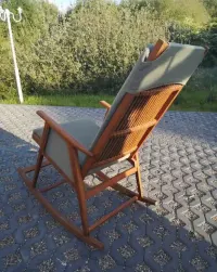 Fotel bujany retro Selman NRD połowa lat 50-tych z litego drewna — ujęcie 3