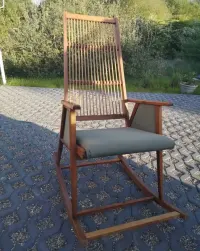 Fotel bujany retro Selman NRD połowa lat 50-tych z litego drewna — ujęcie 5