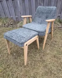 Fotel fotele Chierowski 366 z podnóżkiem design PRL retro — ujęcie 3