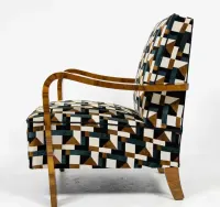 Fotel Modernizm / Ar Deco Lata 60 te Sygnatura 1962 Rok Po Renowacji — ujęcie 3