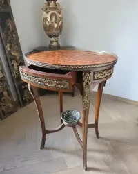 Francuski Stolik Gueridon ok. 1900 Pałacowy Sygnowany Postument 88cm — ujęcie 3