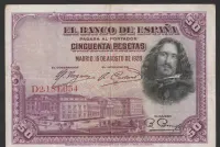 Hiszpania 50 peset 1928 - Diego Velasquez - D2 — ujęcie 3