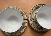 Japońskie Filiżanki Yamasen - Pawie - 24K Gold - Gejsza na dnie! — ujęcie 2