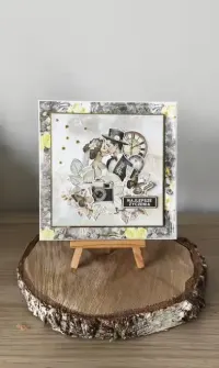 Kartka własnoręcznie wykonana na ślub, handmade — ujęcie 3
