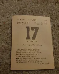 Kartka z kalendarza 17.01.1981 — ujęcie 3