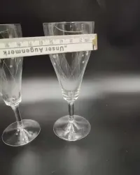 Kieliszki do szampana - Delikatne - ręczny szlif  - lata 30 2890 — ujęcie 3