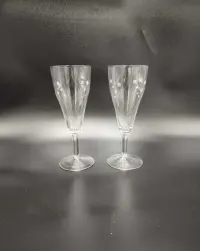 Kieliszki do szampana - Delikatne - ręczny szlif  - lata 30 2890 — ujęcie 4
