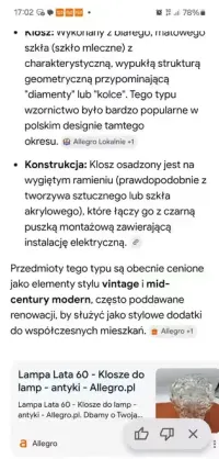 Klosz lampy Prl vintage — ujęcie 5