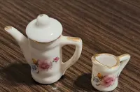 Kolekcjonerski miniaturowy zestaw herbaciany dla lalek Salco  I poł.XX — ujęcie 2