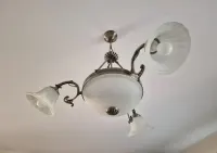 Komplet mosiężnych żyrandoli, kinkietów Art deco — ujęcie 2