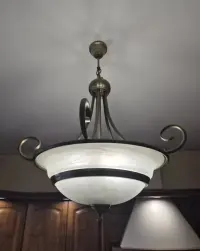 Komplet mosiężnych żyrandoli, kinkietów Art deco — ujęcie 3