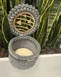 Koszyczek ze sznurka bawelnianego Hand Made rekodzielo recznie robione — ujęcie 4