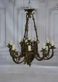 Królewski Gigant Paryski Żyrandol z Brązu + Lampa - BIAŁY KRUK 70cm — ujęcie 5