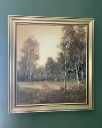 Krystyna Skupin-Petrow – brzozy, olej na płótnie, 73×65 cm, sygnowany — ujęcie 5