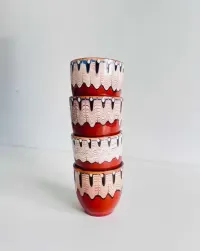 Kubeczki Vintage kamionkowe Bułgaria lata 70 / Kubki Vintage Bułgaria — ujęcie 2