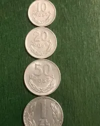 „kwartet”z1976r- Al- 10,20,50gr, 1zl- rzadkie roczniki! — ujęcie 2