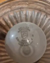 Lampa antyk 1970 żarówka made in Holland klosz — ujęcie 4