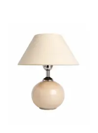 Lampa stołowa retro vintage, ceramika beż, nude — ujęcie 4