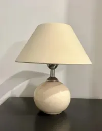 Lampa stołowa retro vintage, ceramika beż, nude — ujęcie 5