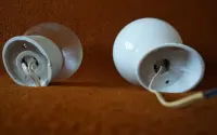 lampa warsztatowa loft  PRL porcelana natynkowa — ujęcie 3