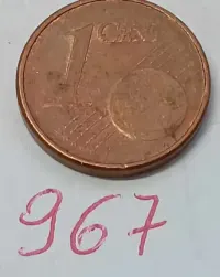 M967, stara moneta 1 euro cent Niemcy 2002 F starocie vintage — ujęcie 2