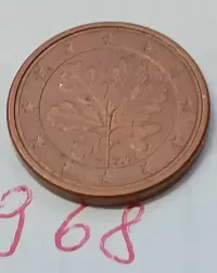 M968, bibelot stara moneta 1 euro cent Niemcy 2002 F starocie vintage — ujęcie 3