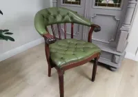 Mahoniowy Fotelik  chesterfield skóra 750/2025 — ujęcie 3