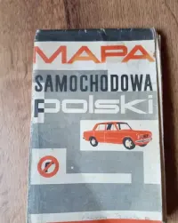 Mapa samochodowa Polski -1968 r-PRL -Fiat 125p, Warszawa, Nysa, Syrena — ujęcie 3