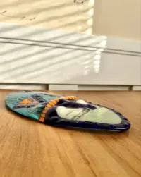 Maska ze szkła sztuka afrykańska dekoracja etniczna rękodzieło handmade — ujęcie 3