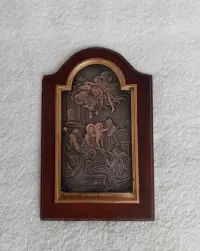 Miedzioryt . Sainte Famillie. XIX/XX w. Piękna praca. — ujęcie 4