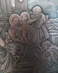 Miedzioryt . Sainte Famillie. XIX/XX w. Piękna praca. — ujęcie 5