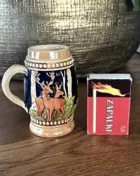 Mini kufel do piwa Kufelek Ceramika ceramiczny lata 70. MAŁY 7,5 cm — ujęcie 2