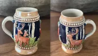 Mini kufel do piwa Kufelek Ceramika ceramiczny lata 70. MAŁY 7,5 cm — ujęcie 3