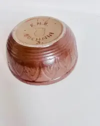 Misa kamionkowa Bochnia Vintage z PRL, brązowa, gliniana, wypalana — ujęcie 3