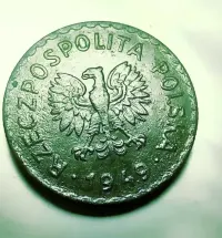 Moneta 1 zł 1949r MN — ujęcie 2