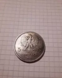 Moneta 5 zł 1928 Nike — ujęcie 2