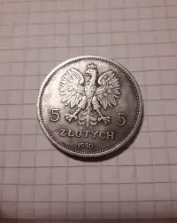 Moneta 5zł 1930 rok — ujęcie 2