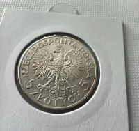 Moneta--5zł Głowa Kobiety--1932-34--srebro. — ujęcie 5