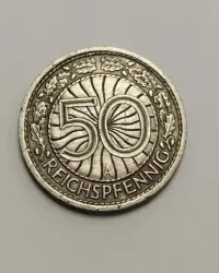 Moneta Niemcy 50 Reichspfennig 1937r. A ( Berlin ) — ujęcie 2
