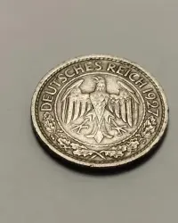 Moneta Niemcy 50 Reichspfennig 1937r. A ( Berlin ) — ujęcie 3