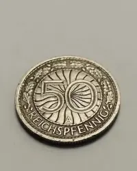 Moneta Niemcy 50 Reichspfennig 1937r. A ( Berlin ) — ujęcie 4