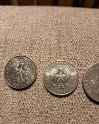 Monety 20 zlotych z lat 1985,88, 89,90 — ujęcie 2