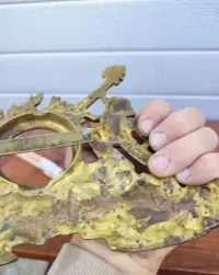 Mosiężna ramka na zdjęcie - na zegar - design - vintage - U — ujęcie 3
