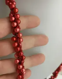 naszyjnik czerwone koraliki — ujęcie 3