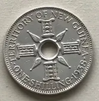 New Guinea 1 shilling 1938, srebrо (5.37 grams) 0.925 — ujęcie 2