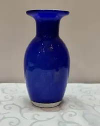 Niebieski Wazon Vintage - Szkło Warstwowe — ujęcie 3