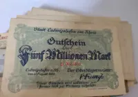 Niemcy 5 Milionów Marek Gutschein Ludwigshafen 1923 — ujęcie 3
