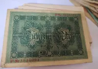 Niemcy Banknot 50 Marek 1914 r. seria P i inne Numizmatyk — ujęcie 2